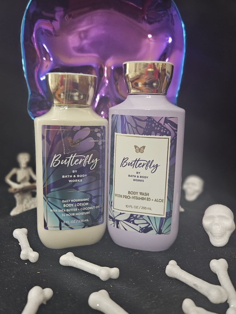 NWT Bath & Body Works Butterfly Bodycare Bundle - Purple & White